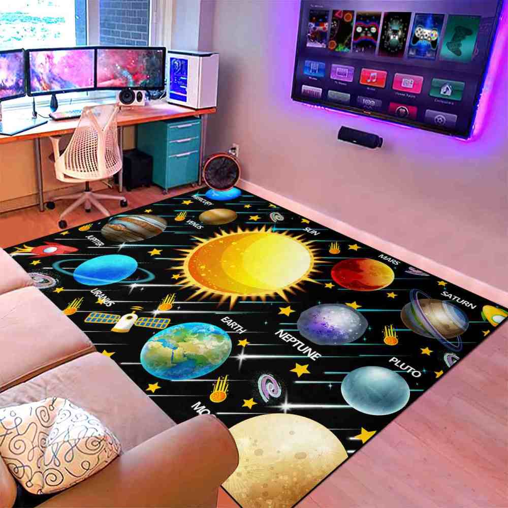 Shooting Stars & Radiant Sun Area Rug for Boys Room | CozyLil