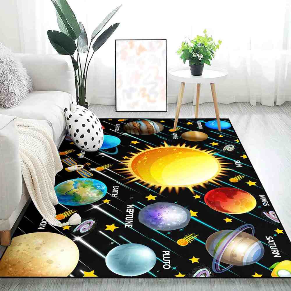 Shooting Stars & Radiant Sun Area Rug for Boys Room | CozyLil