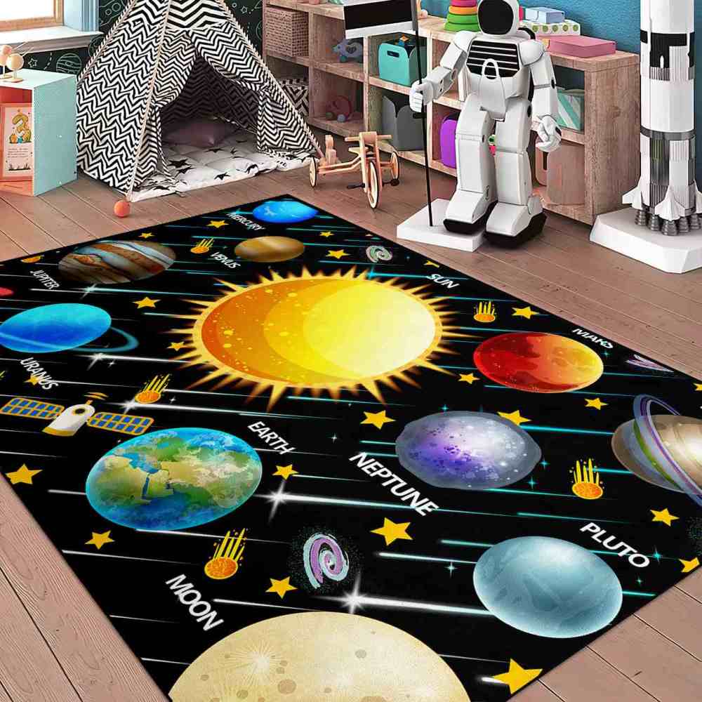 Shooting Stars & Radiant Sun Area Rug for Boys Room | CozyLil