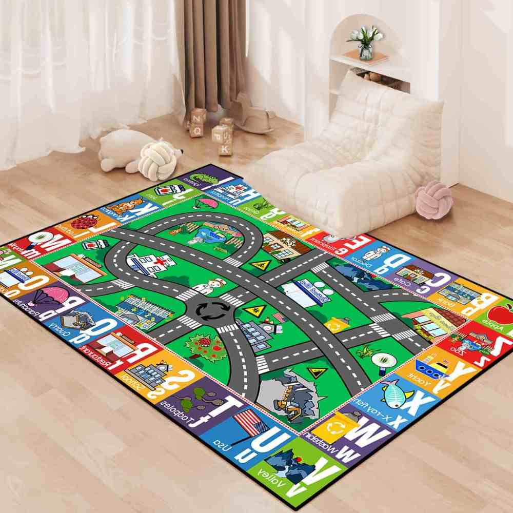 Educational ABC Alphabet City Map Kids Area Rug Nursery | CozyLil