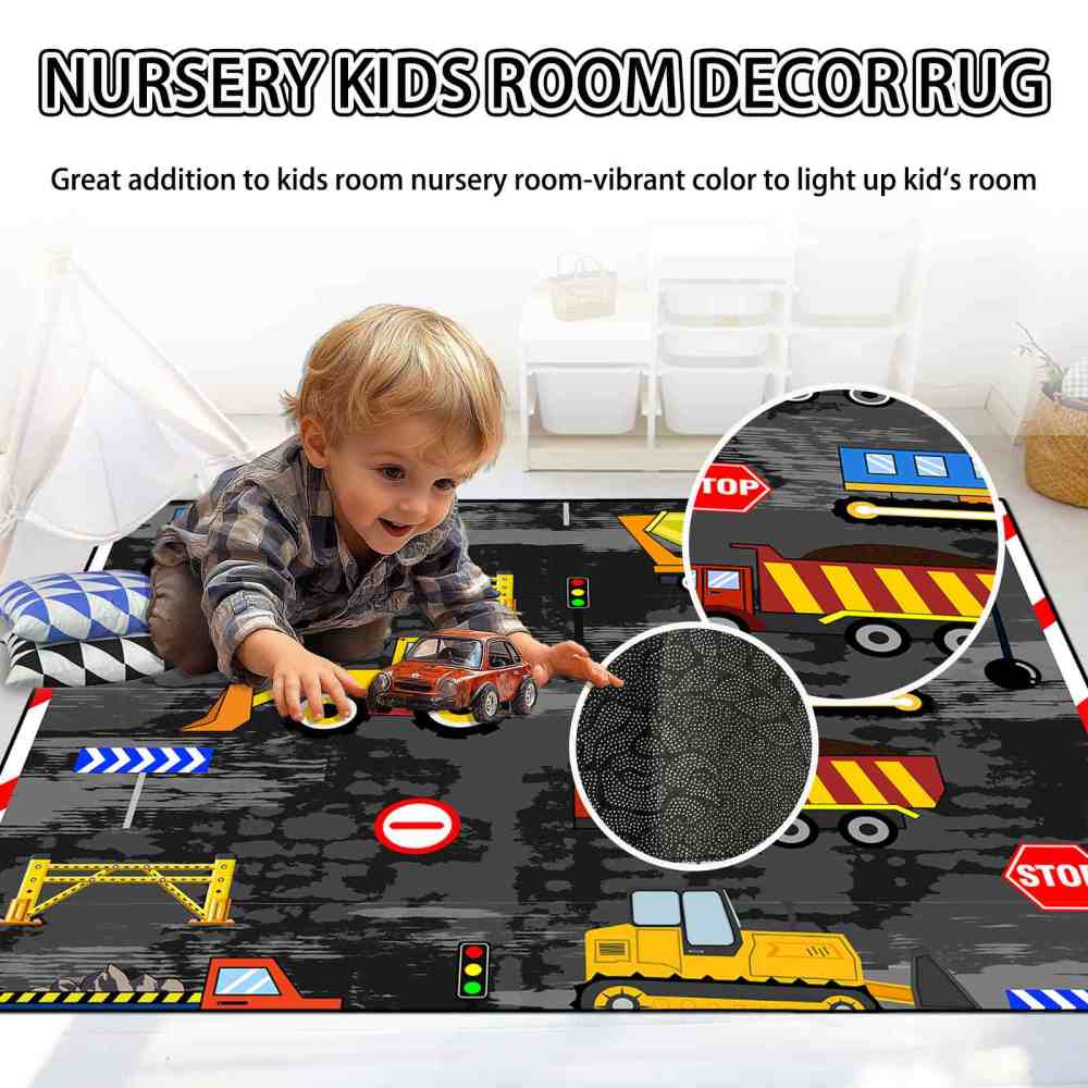 Pink Mud Racing Car Area Rug for Girls Bedroom | CozyLil