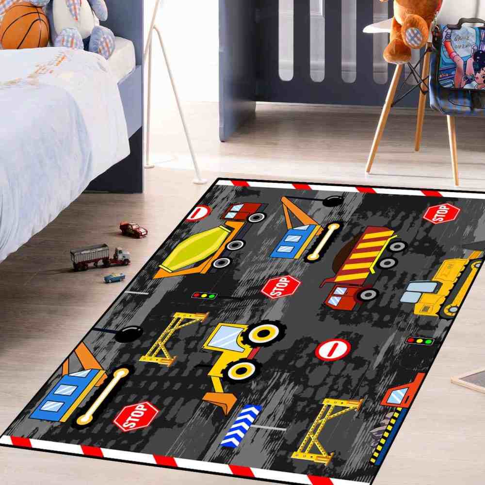 Pink Mud Racing Car Area Rug for Girls Bedroom | CozyLil