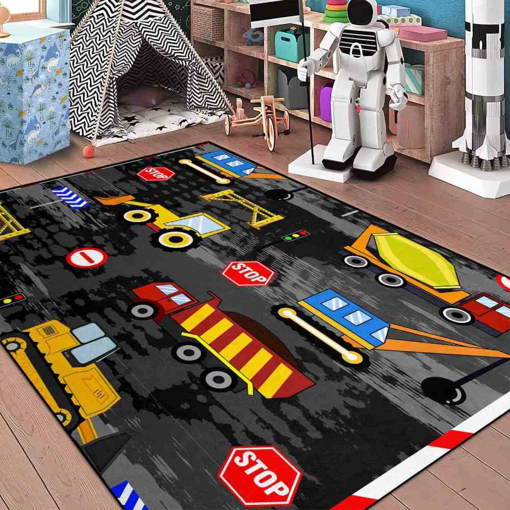 Pink Mud Racing Car Area Rug for Girls Bedroom | CozyLil
