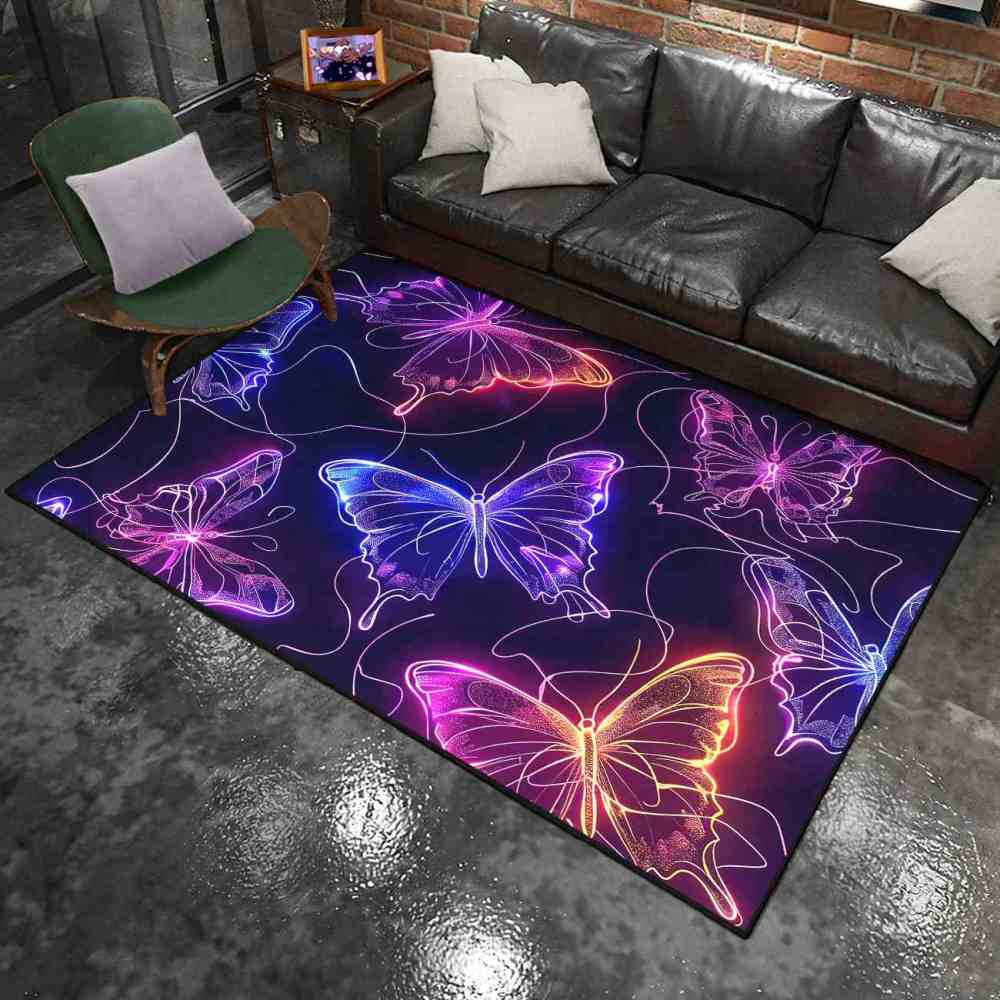 Vivid Stardust Line Art Butterfly Playroom Mat | CozyLil