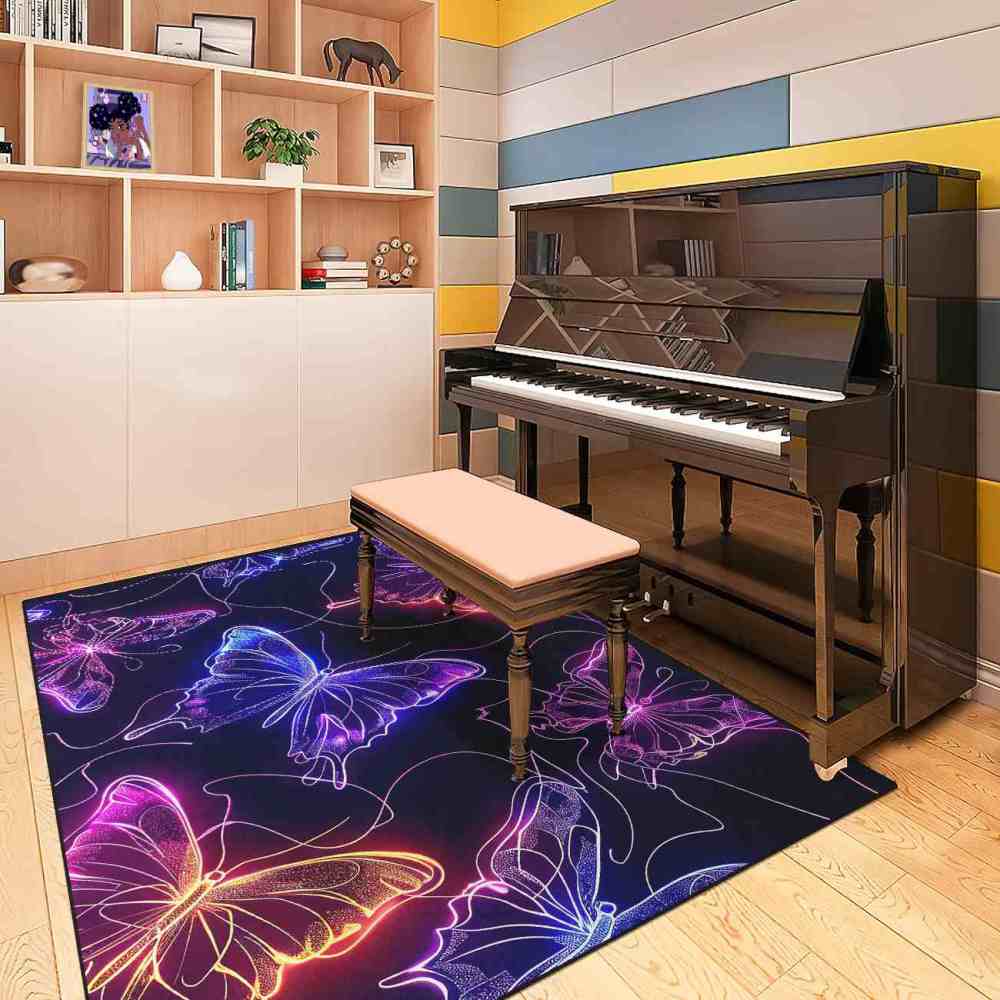 Vivid Stardust Line Art Butterfly Playroom Mat | CozyLil