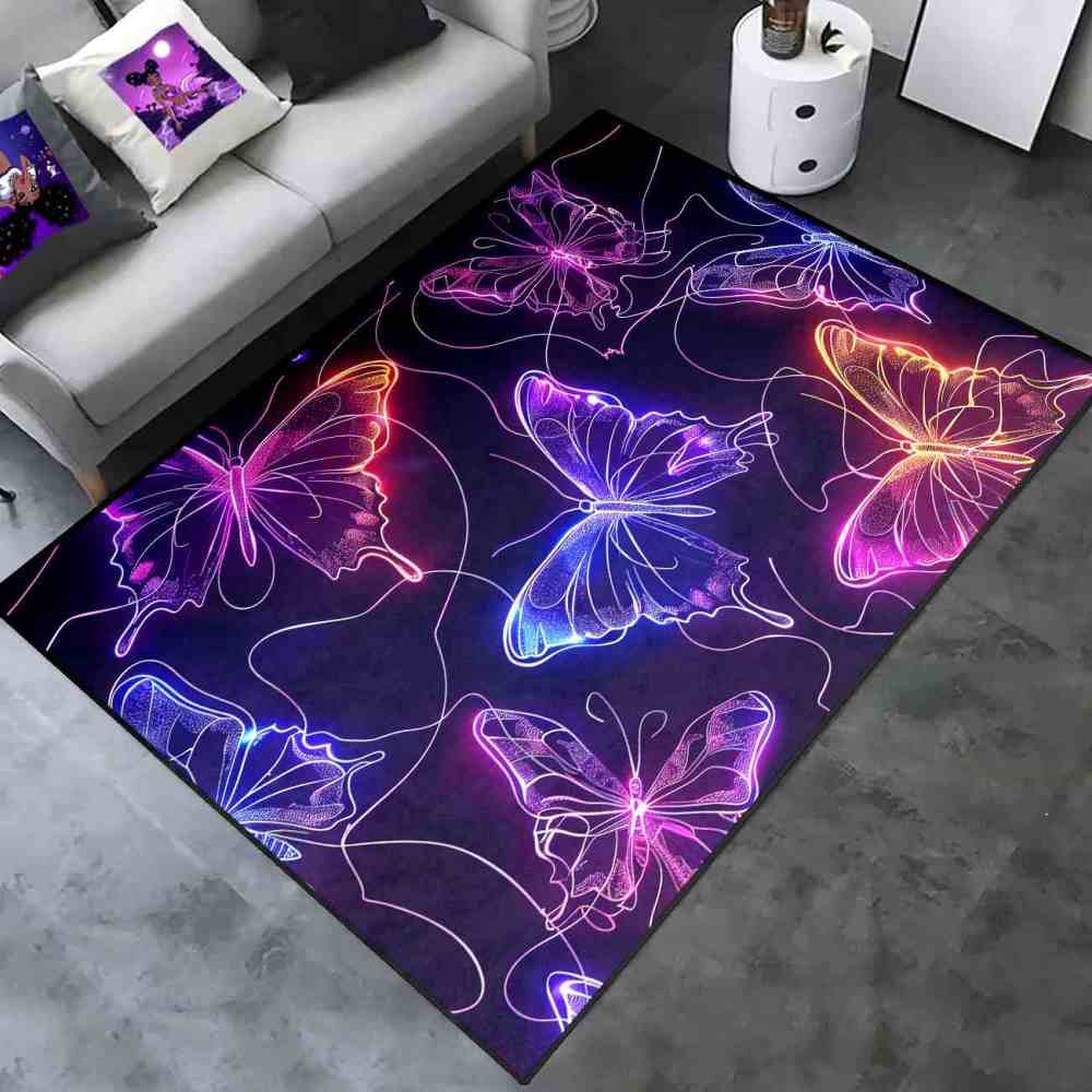 Vivid Stardust Line Art Butterfly Playroom Mat | CozyLil