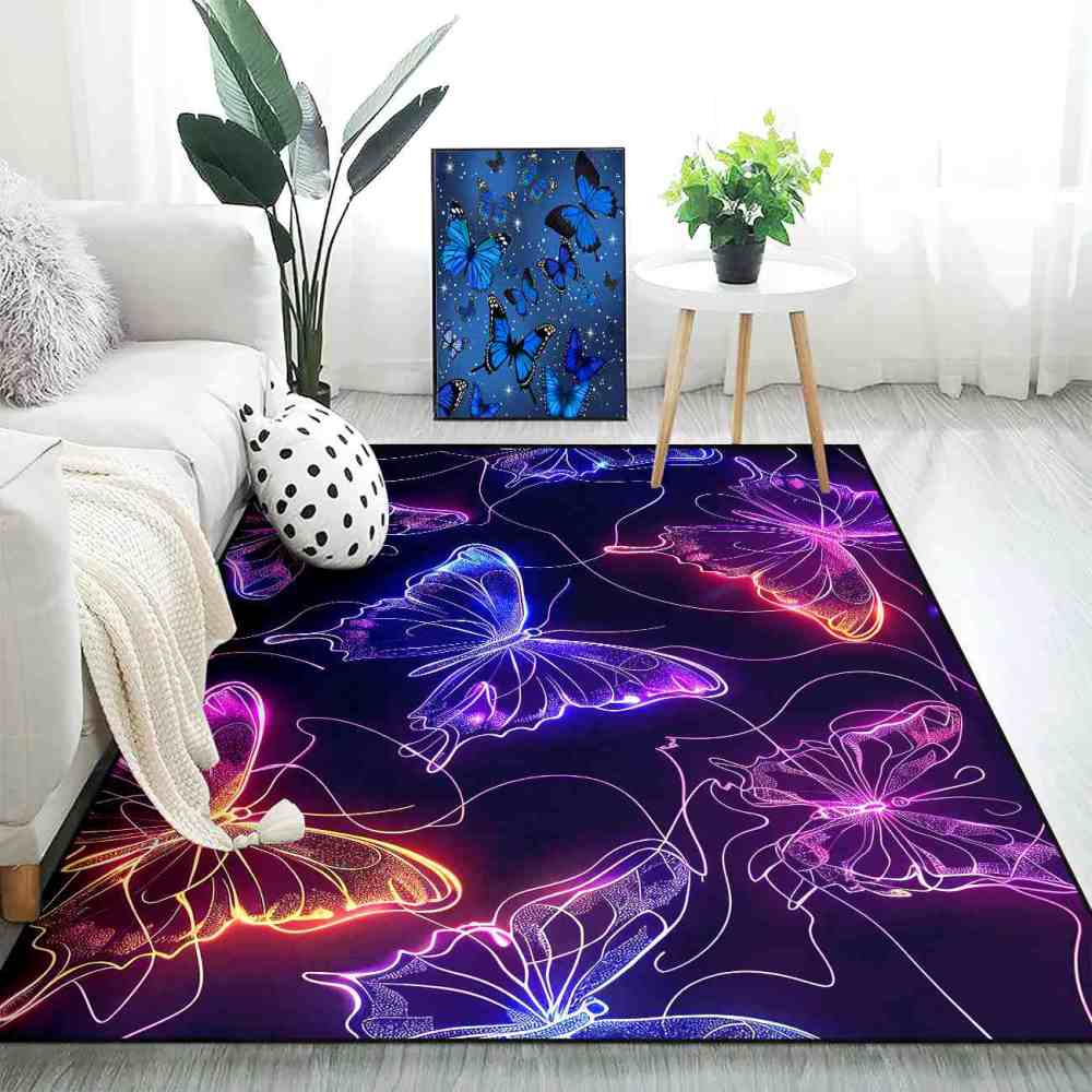 Vivid Stardust Line Art Butterfly Playroom Mat | CozyLil