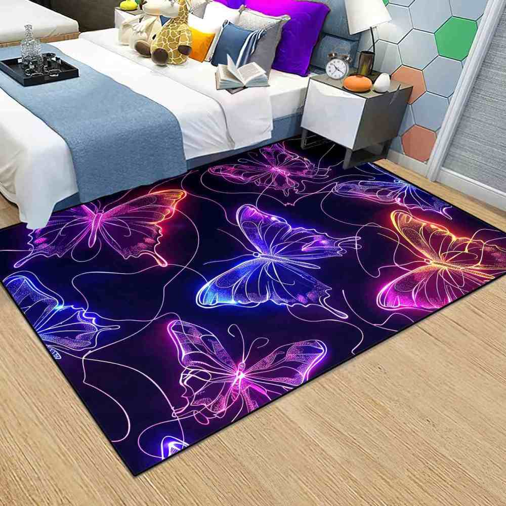 Vivid Stardust Line Art Butterfly Playroom Mat | CozyLil