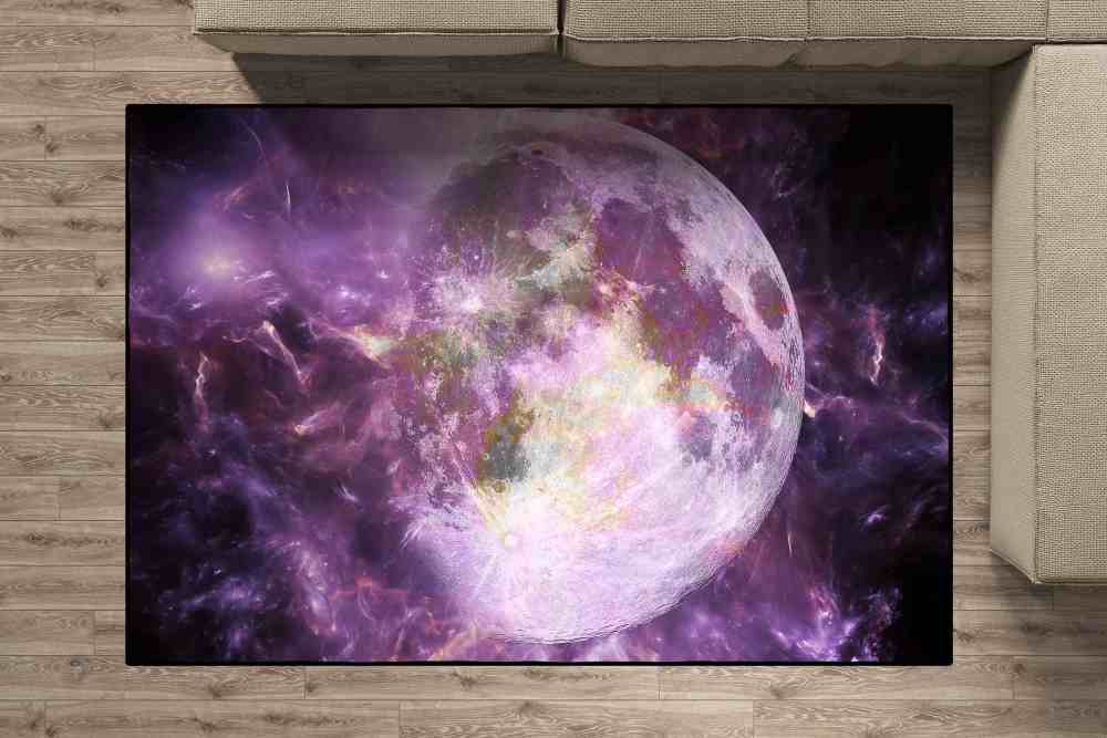 Purple Cosmic Moon Surface Area Rug Teen Bedroom Decor | CozyLil