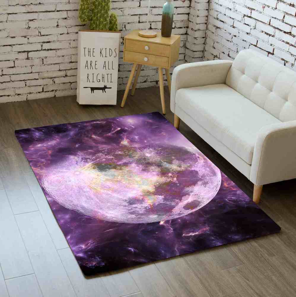 Purple Cosmic Moon Surface Area Rug Teen Bedroom Decor | CozyLil