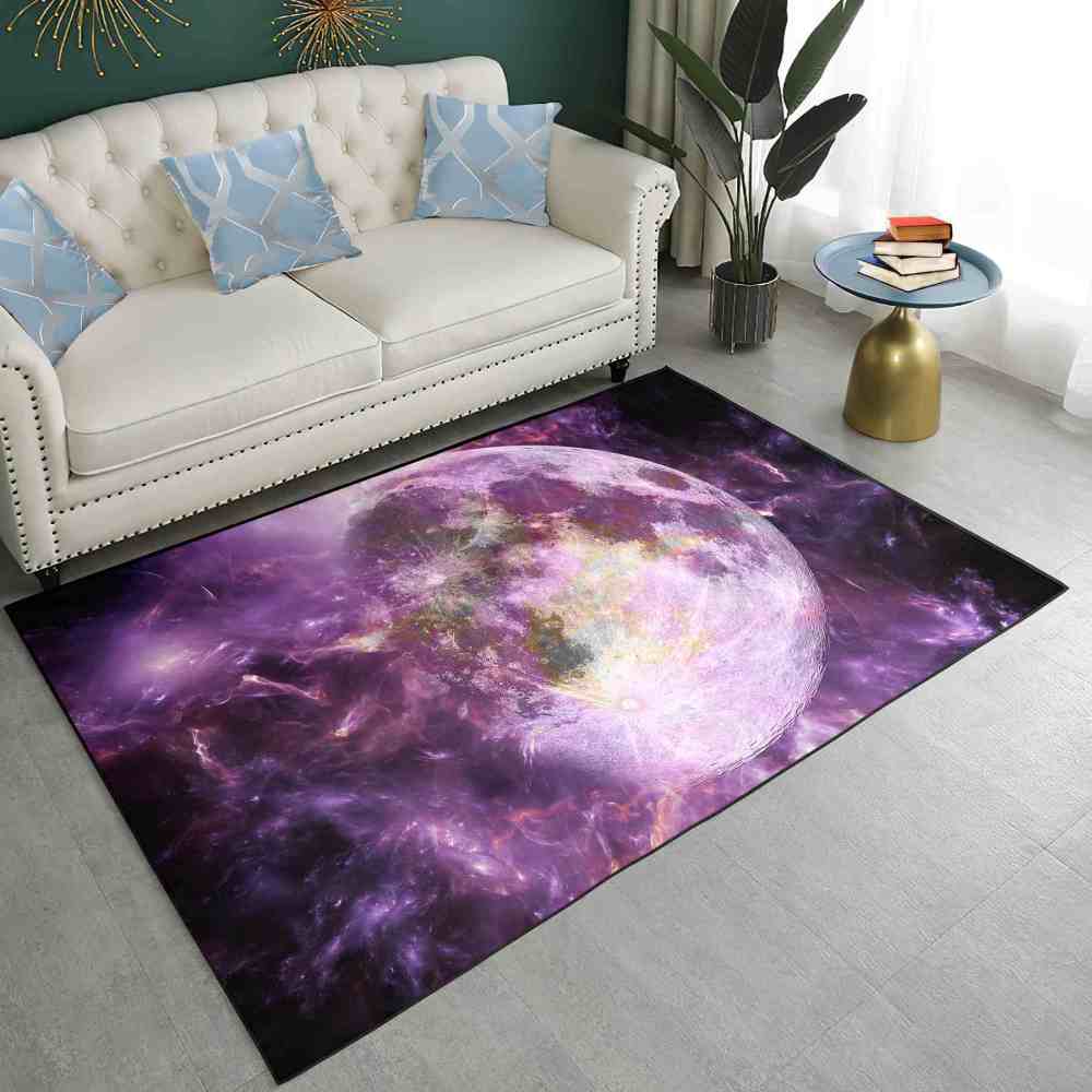 Purple Cosmic Moon Surface Area Rug Teen Bedroom Decor | CozyLil