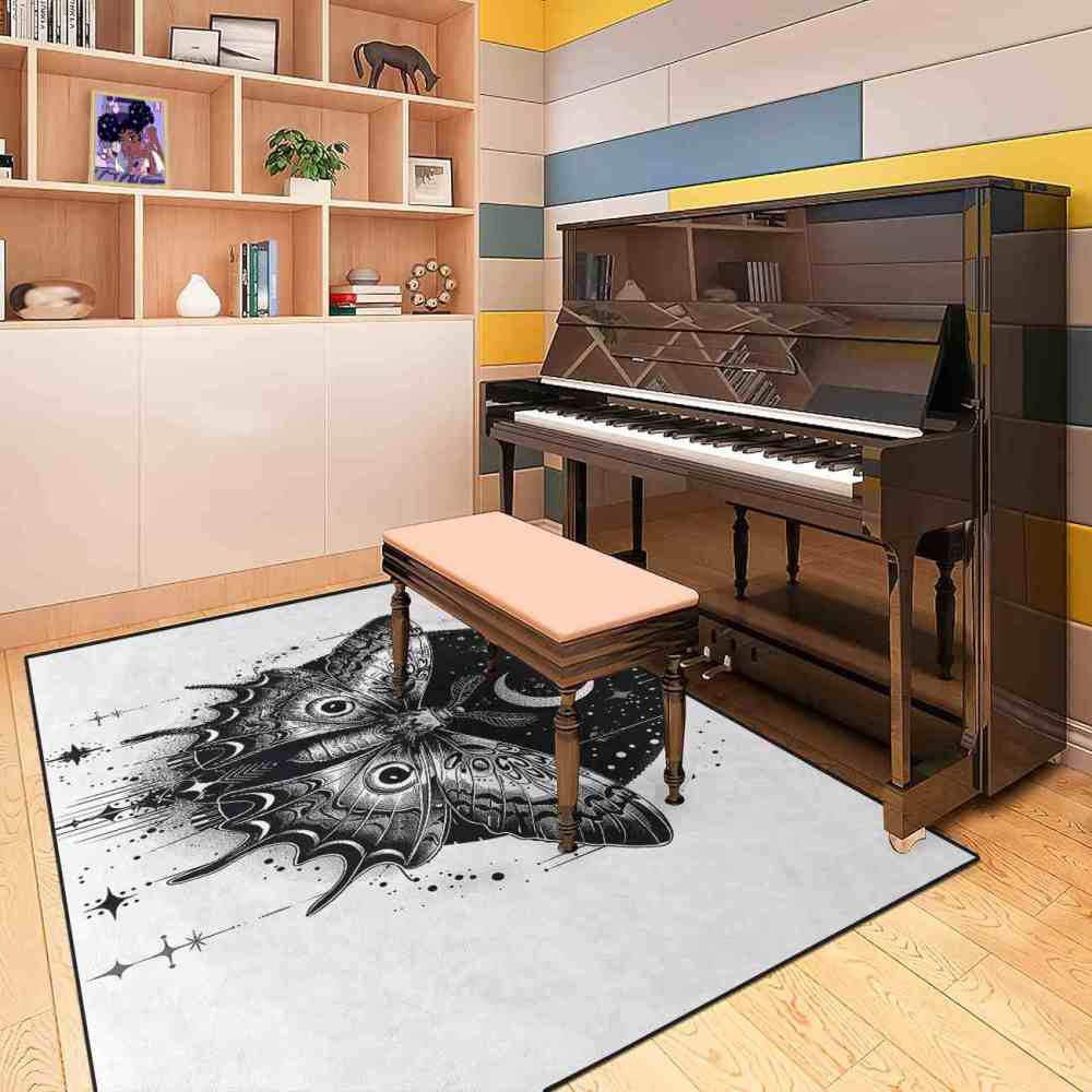 Mystic Geometry Moth Area Rug Kids Room Floor Mat | CozyLil