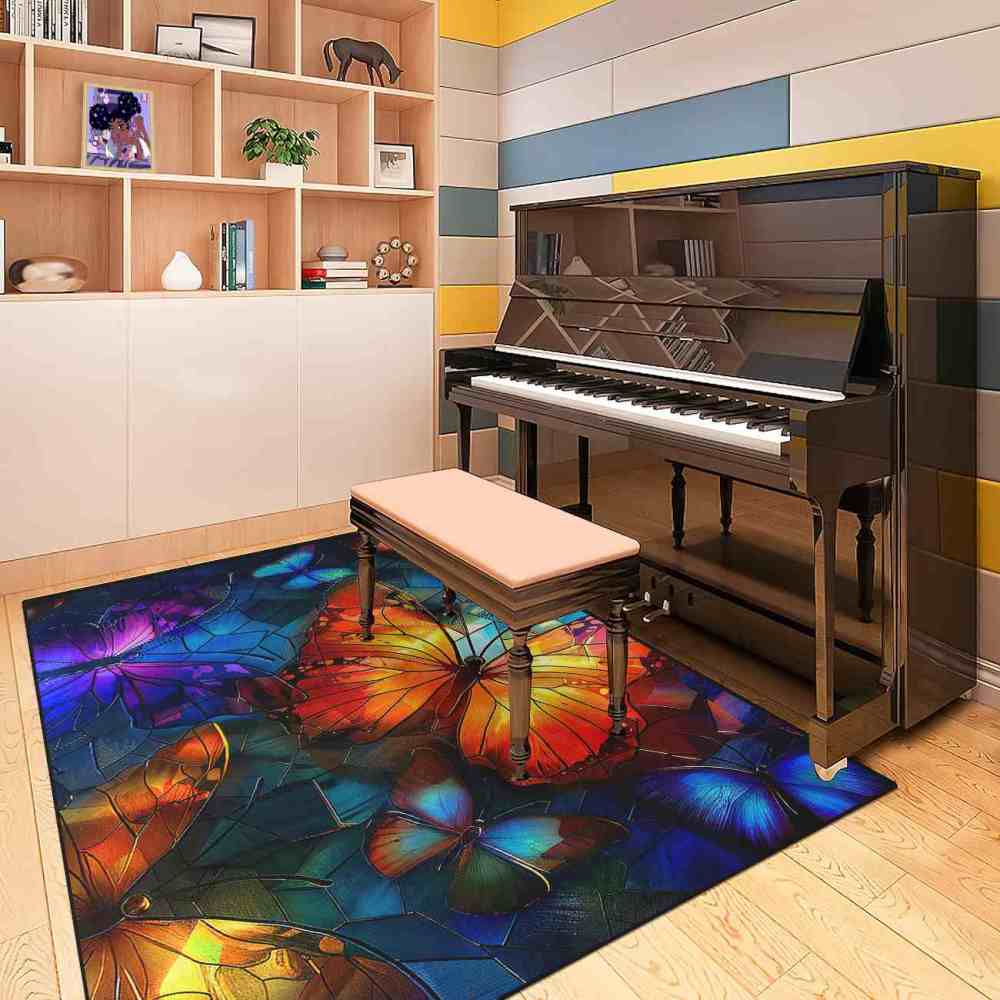 Vibrant Mosaic Stained Glass Butterfly Play Mat | CozyLil