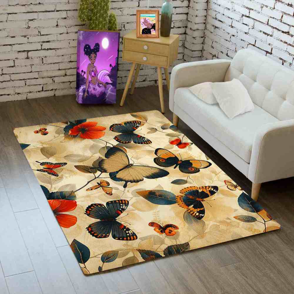 Vintage Floral Butterfly Play Mat for Kids Nursery Bedroom | CozyLil