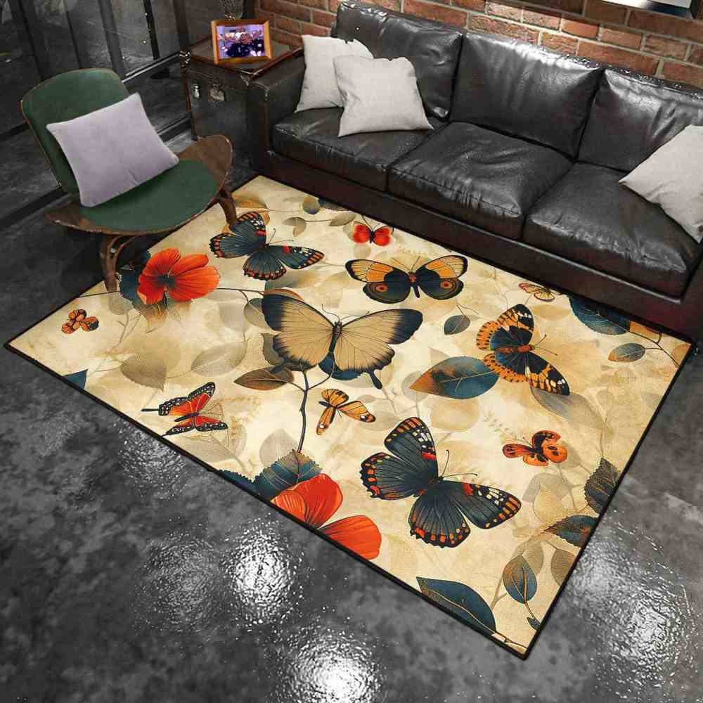Vintage Floral Butterfly Play Mat for Kids Nursery Bedroom | CozyLil