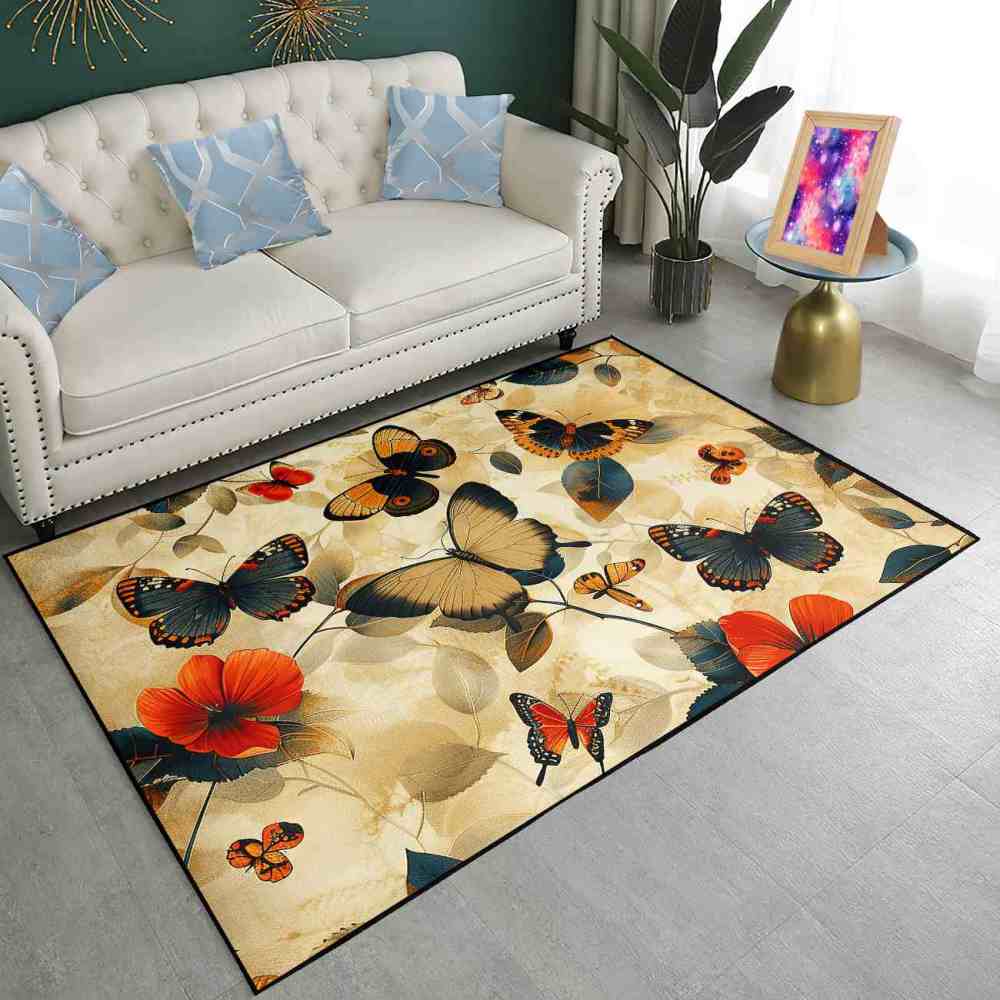 Vintage Floral Butterfly Play Mat for Kids Nursery Bedroom | CozyLil