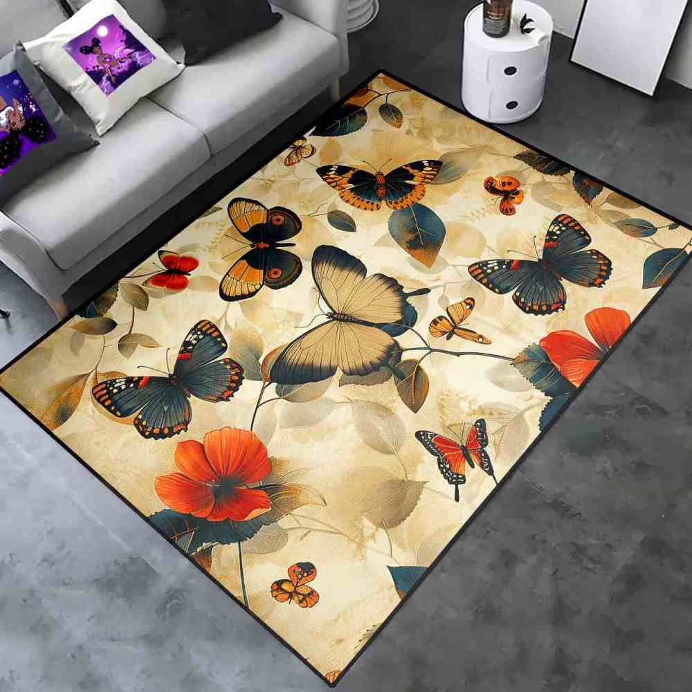 Vintage Floral Butterfly Play Mat for Kids Nursery Bedroom | CozyLil