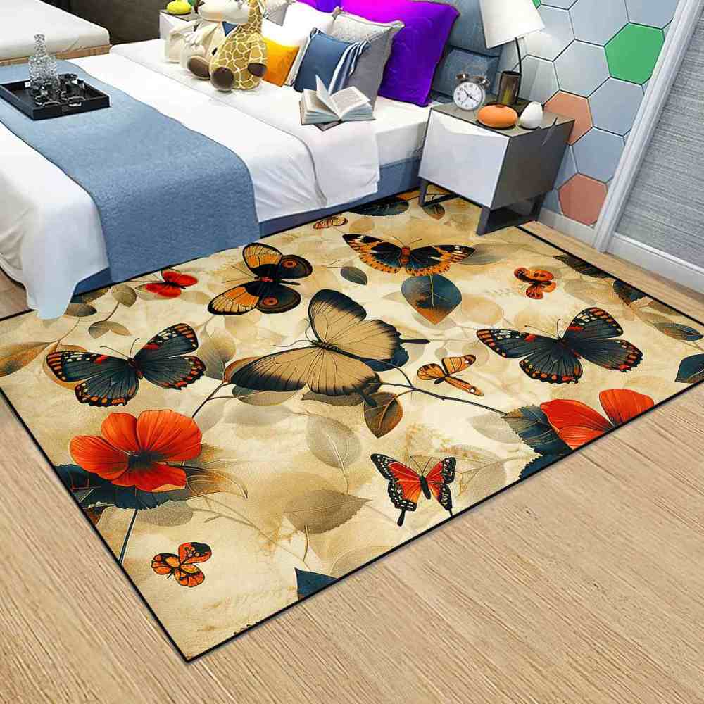 Vintage Floral Butterfly Play Mat for Kids Nursery Bedroom | CozyLil