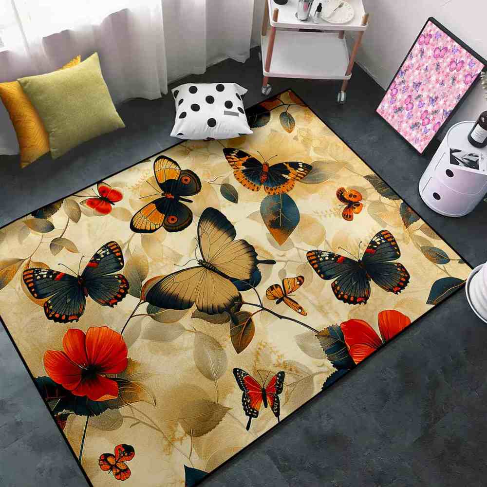 Vintage Floral Butterfly Play Mat for Kids Nursery Bedroom | CozyLil