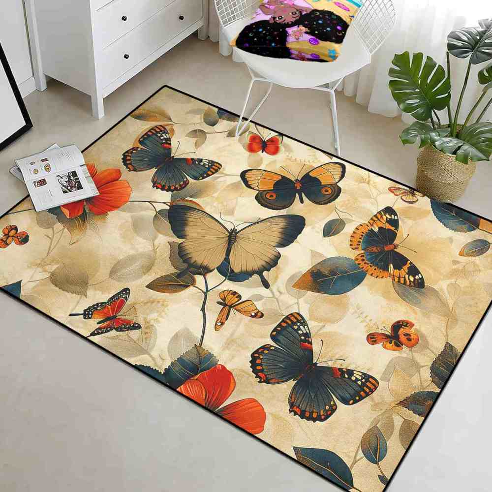 Vintage Floral Butterfly Play Mat for Kids Nursery Bedroom | CozyLil