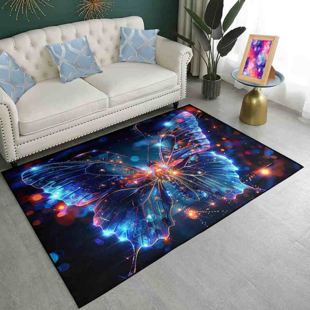 Radiant Fantasy Butterfly Playroom Rug for Girls Bedroom | CozyLil