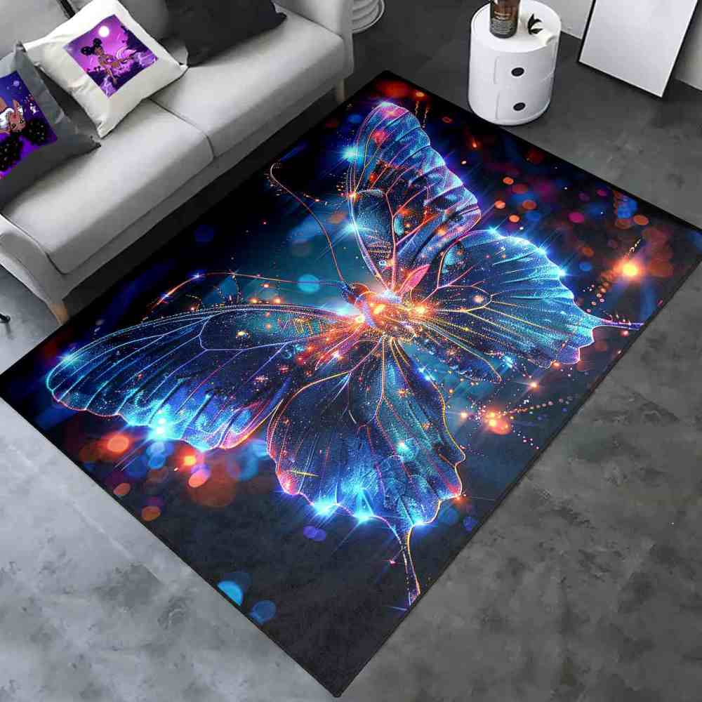 Radiant Fantasy Butterfly Playroom Rug for Girls Bedroom | CozyLil
