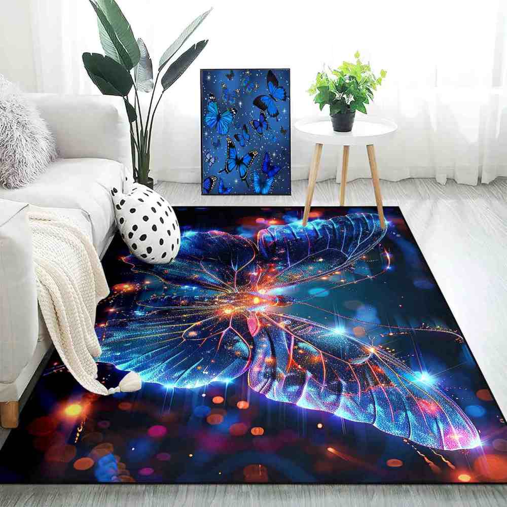 Radiant Fantasy Butterfly Playroom Rug for Girls Bedroom | CozyLil