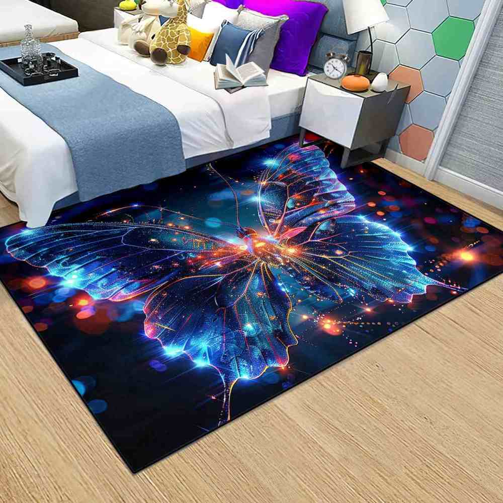 Radiant Fantasy Butterfly Playroom Rug for Girls Bedroom | CozyLil