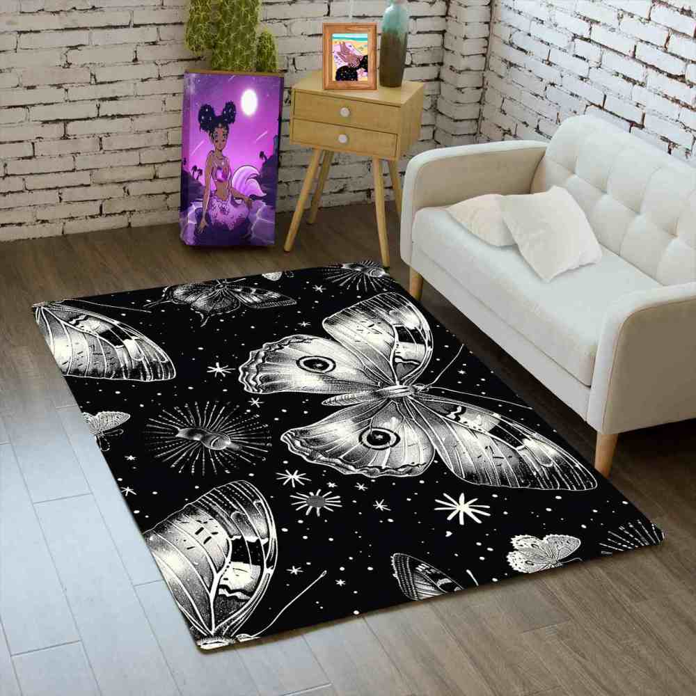 Monochrome Starry Night Butterfly Play Mat for Kids Nursery | CozyLil