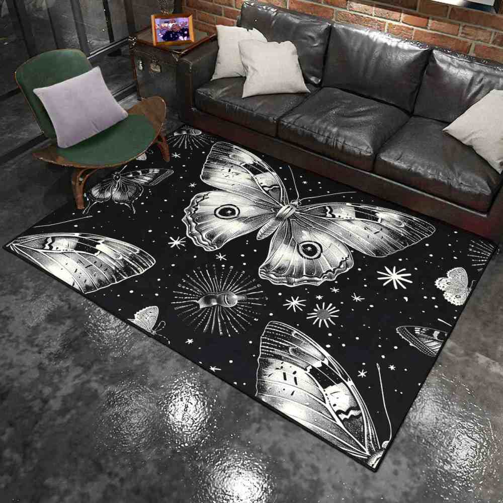 Monochrome Starry Night Butterfly Play Mat for Kids Nursery | CozyLil