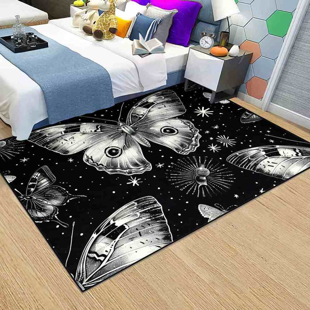 Monochrome Starry Night Butterfly Play Mat for Kids Nursery | CozyLil