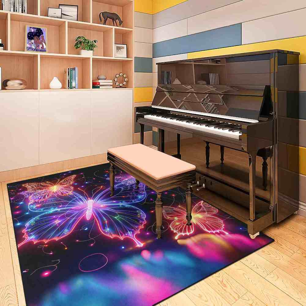 Radiant Butterfly Girls Bedroom Area Rug Vibrant Starburst Play Mat | CozyLil