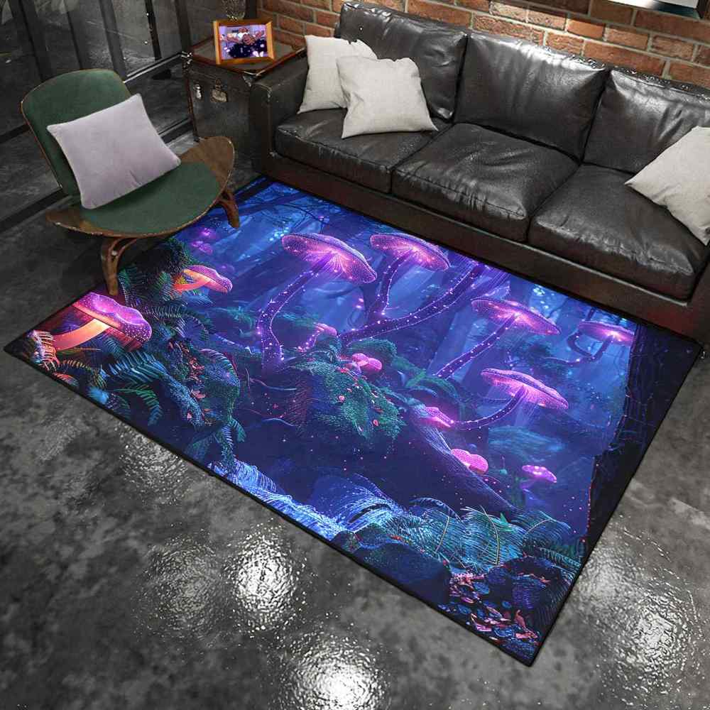 Twilight Purple Mushroom Area Rug Fantasy Teen Room Decor | CozyLil