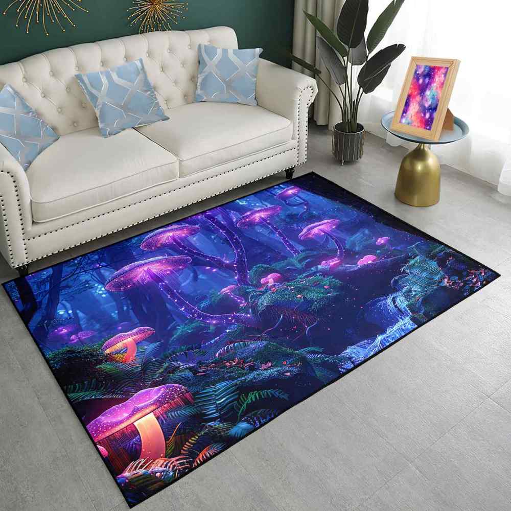 Twilight Purple Mushroom Area Rug Fantasy Teen Room Decor | CozyLil