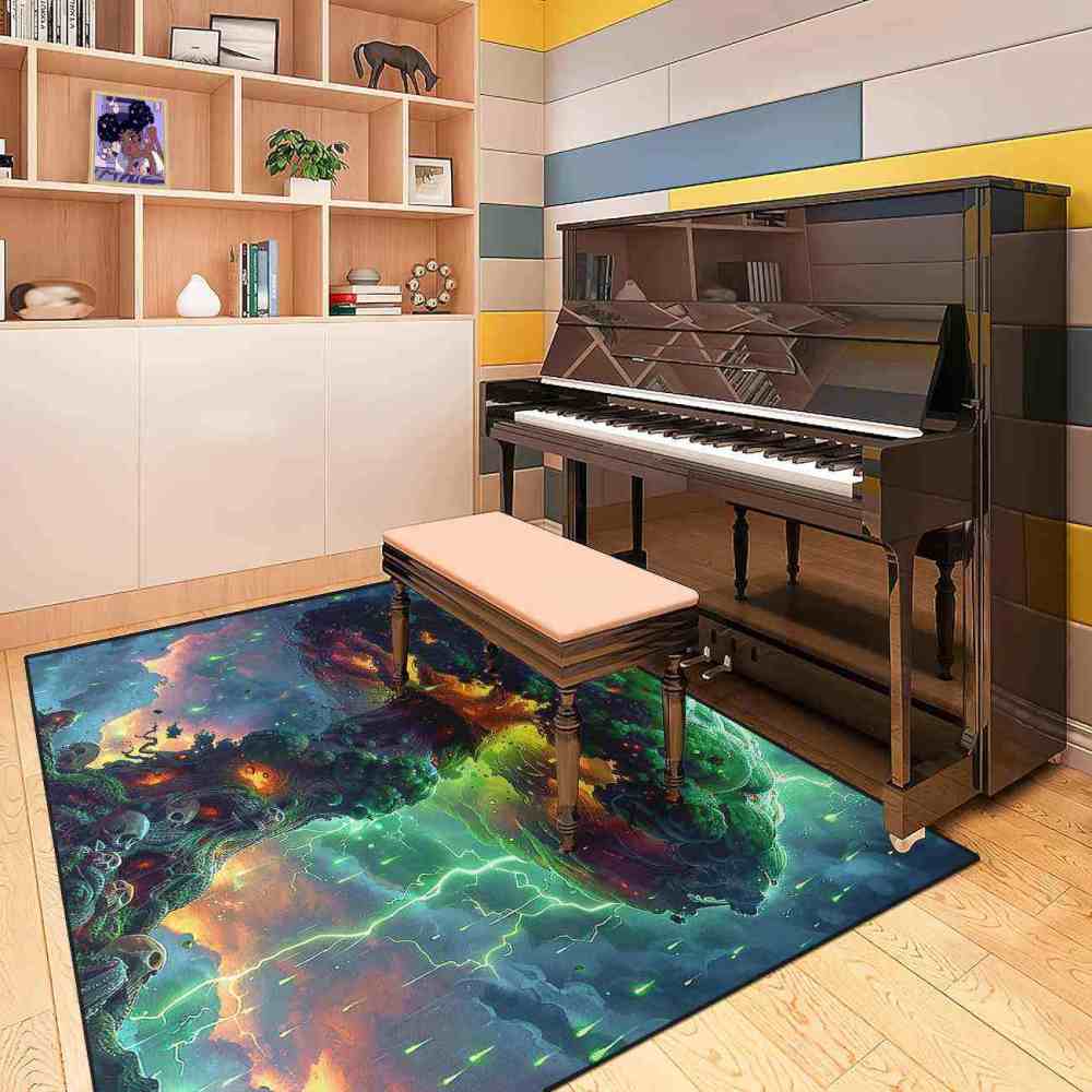 Twisted Forest Toxic Mushroom Area Rug Edgy Teen Room Mat | CozyLil