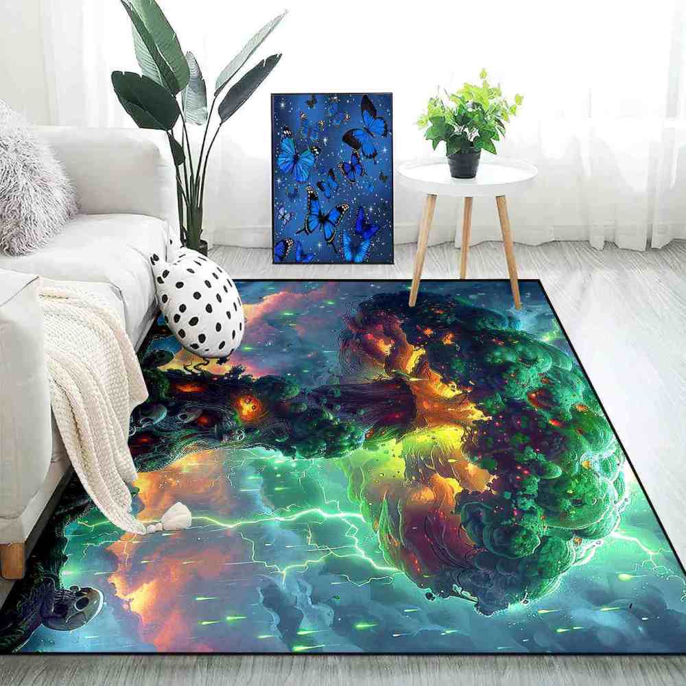 Twisted Forest Toxic Mushroom Area Rug Edgy Teen Room Mat | CozyLil