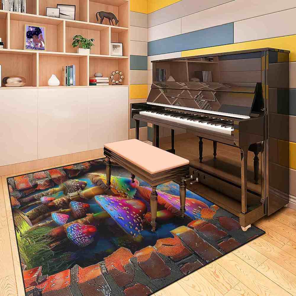 Fantasy Brick Wall Mushroom Adventure Boys Playroom Rug | CozyLil