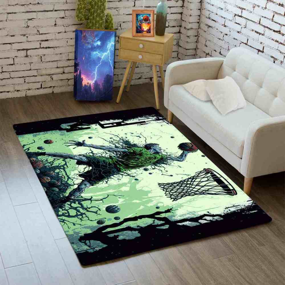 Grunge Dunking Player Area Rug Teen Men Room Decor | CozyLil