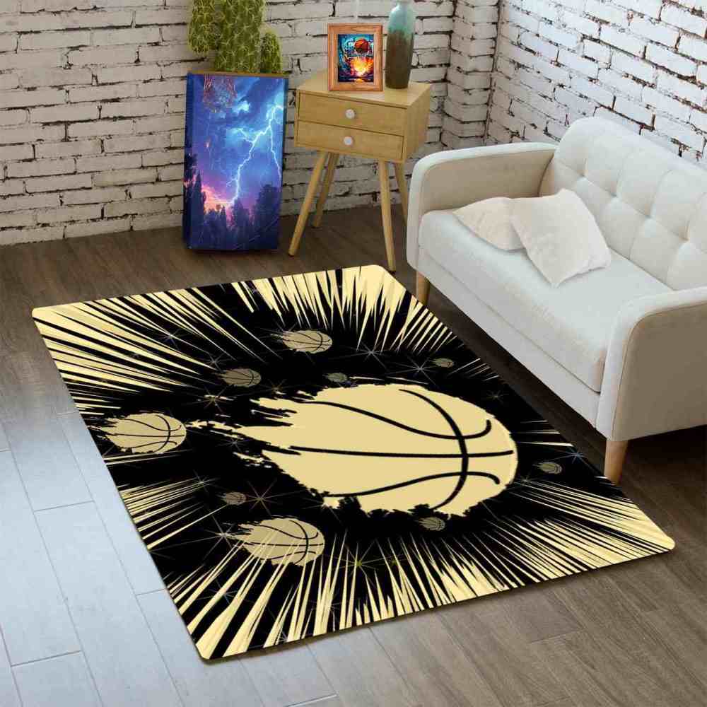 Red Court Graphic Basketball Area Rug Teen Living Room | CozyLil