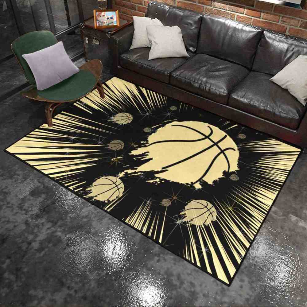 Red Court Graphic Basketball Area Rug Teen Living Room | CozyLil