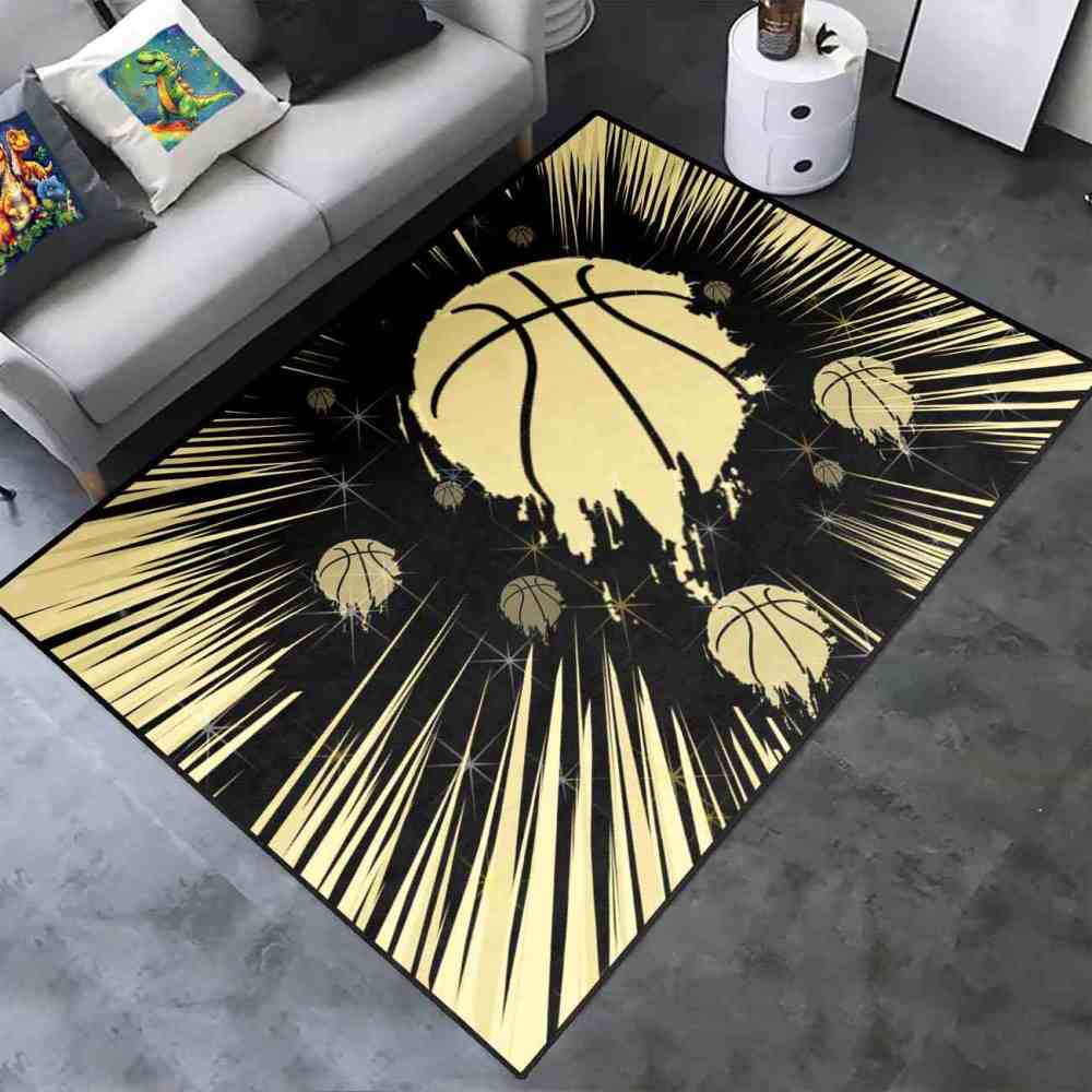 Red Court Graphic Basketball Area Rug Teen Living Room | CozyLil