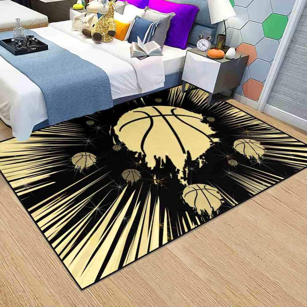 Red Court Graphic Basketball Area Rug Teen Living Room | CozyLil