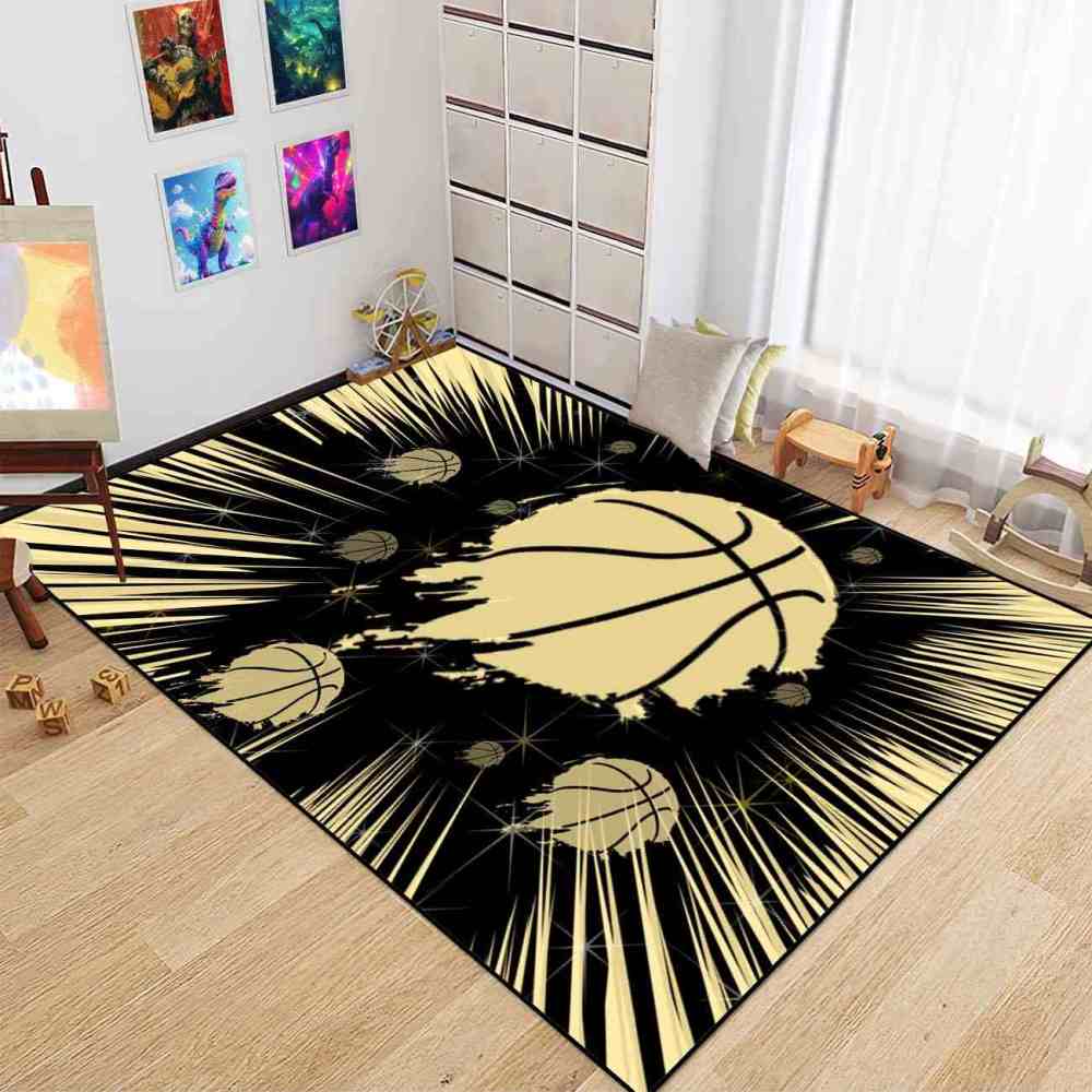 Red Court Graphic Basketball Area Rug Teen Living Room | CozyLil