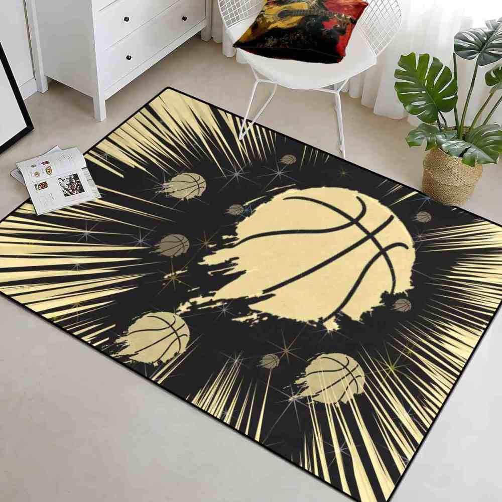Red Court Graphic Basketball Area Rug Teen Living Room | CozyLil