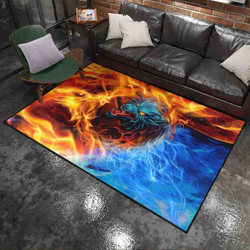 Blue Elemental Basketball Area Rug Junior Sport Room | CozyLil