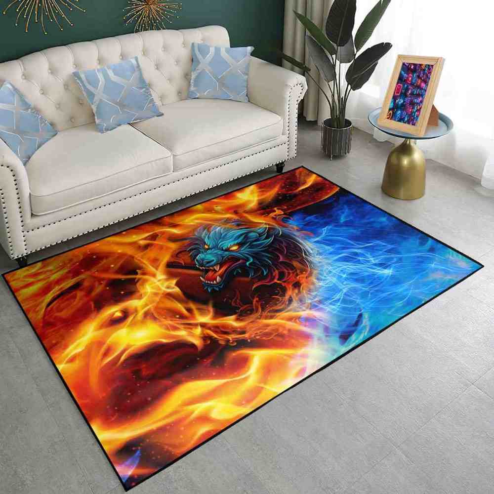 Blue Elemental Basketball Area Rug Junior Sport Room | CozyLil