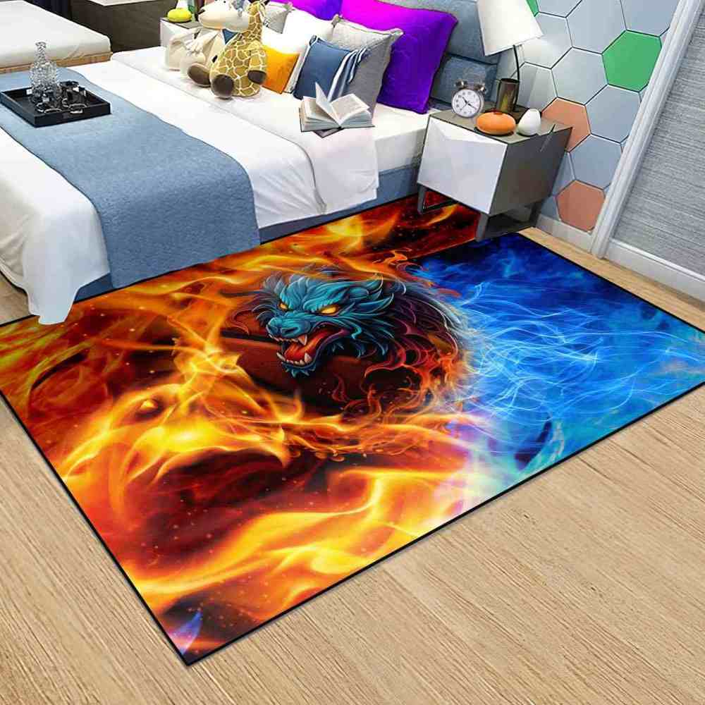 Blue Elemental Basketball Area Rug Junior Sport Room | CozyLil
