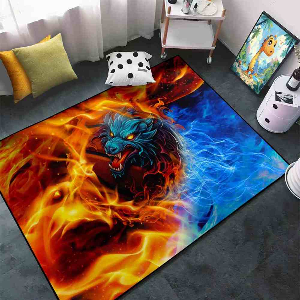 Blue Elemental Basketball Area Rug Junior Sport Room | CozyLil