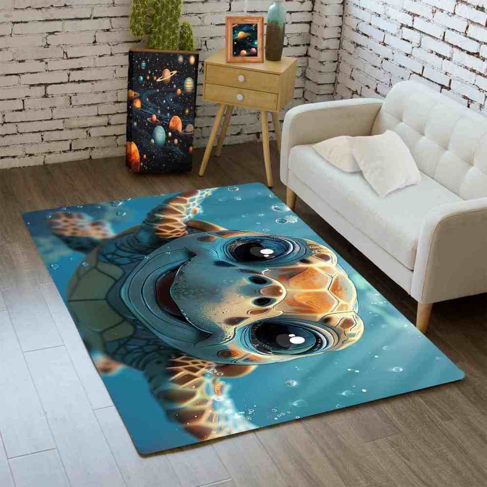Cute Baby Sea Turtle Play Mat Kids Nursery Room | CozyLil