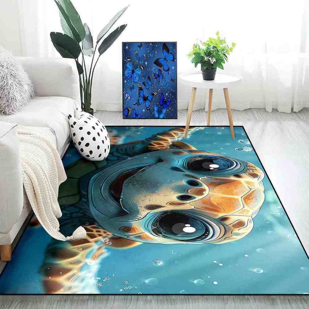 Cute Baby Sea Turtle Play Mat Kids Nursery Room | CozyLil